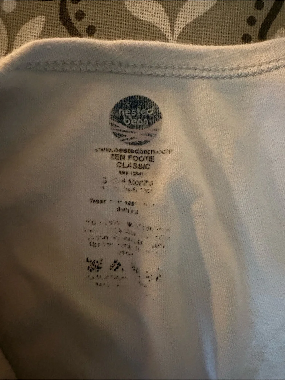 Nested Bean Cream Sleep Sack with Logo Tag